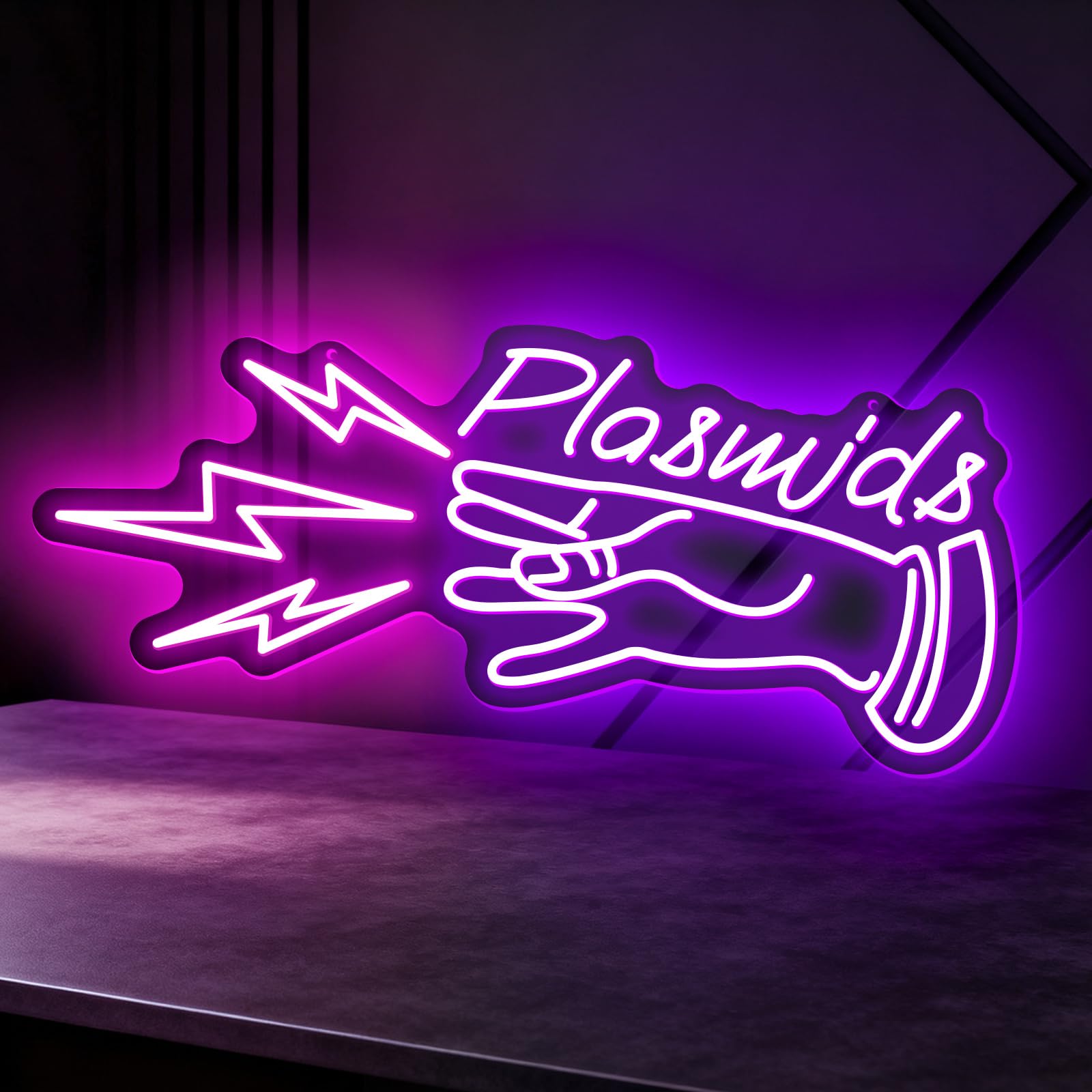 Plasmids LED Neon Light 5V USB Powered Acrylic Neon Signs With Dimmable Switch Hanging Chain for Pet Store Boutique Store Bars Pub Decoration Club Gatherings Art Wall Decor(5V 16.54 * 8.46 inch)