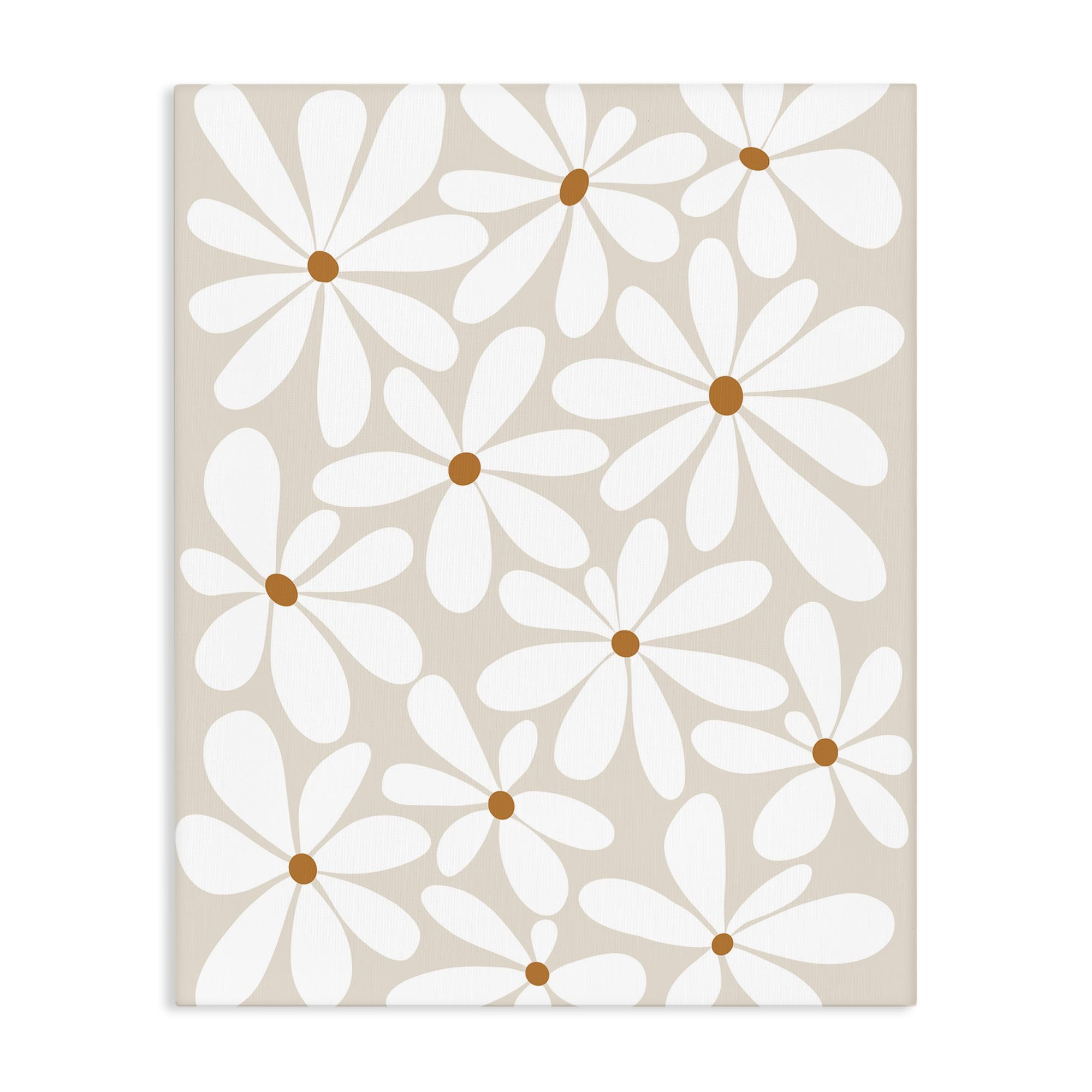 Stupell Industries Unframed 'Beige & White Daisies', Canvas Art, 16 X 20 Inches, Easy To Hang And Sturdy, Made In Usa, By Susan Ball