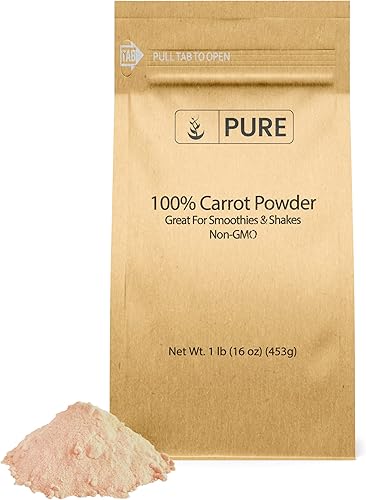 Miniatura 1 de Pure Original Ingredients Polvo de zanahoria (1 libra) Batidos y batidos, salsas, sin rellenos ni aditivos