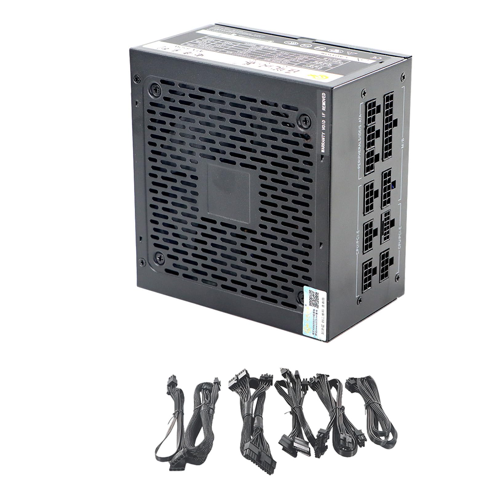 Alimentatore per computer compatto da 500 W, ventola di raffreddamento da 120 mm e protezione flessibile per la gestione dei cavi