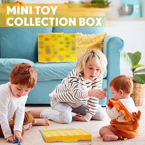 Miniatura 4 de Juexica Paquete de 2 cajas de almacenamiento de juguetes de plástico de 48 rejillas con divisores extraíbles, caja de coleccionista de juguetes