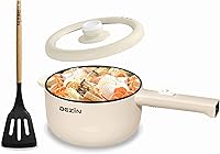 Vista 8 de Dezin - Olla eléctrica, sartén antiadherente para saltear de 2L, olla rápida para fideos, mini olla para bistec, huevo, arroz frito, ramen, avena