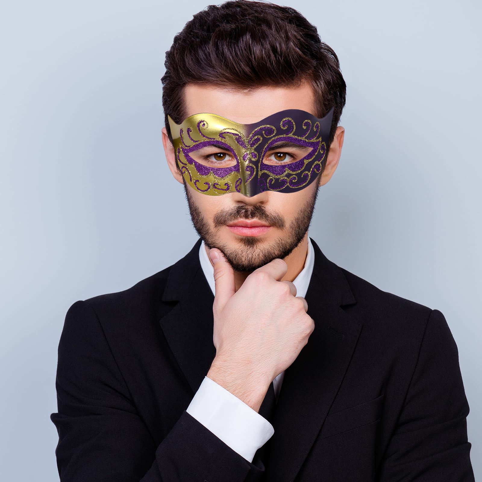 Oidea Retro Venetian Masquerade Mask for Men: Mens Vintage Carnival Venetian Mask Halloween Costume Cocktail Party Mardi Gras Mask - Image 2