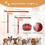 Harnais de ceinture amovible pour voiture, 3 en 1 Ceinture de ceinture de sécurité pour chien animal de compagnie, retenue rétractable fixe l'appuie-tête du véhicule & Teinture de ceinture de sécurité pour chien Bungee, rouge