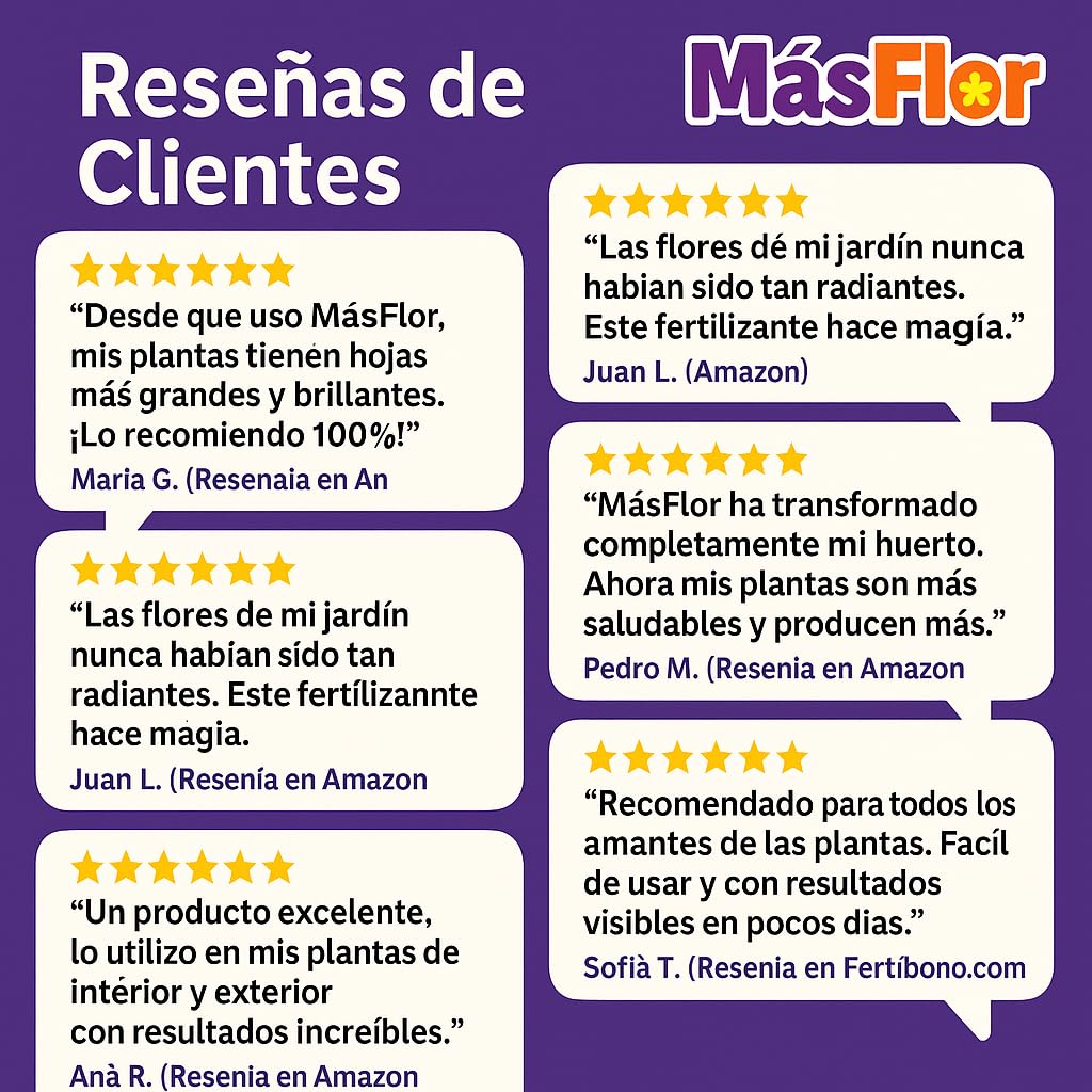 FERTIBONO MásFlor Fertilizante Líquido para Plantas con Flor – Potencia la Floración Natural – Con NPK, Molibdeno y Aminoácidos – Resultados Rápidos y Visibles – 100% Orgánico – 1L