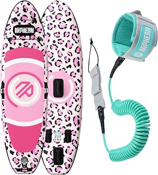 Niphean Inflatable Paddle Board and Extra Coiled 3-10ft Surfboard Leash