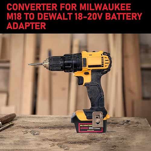 Miniatura 6 de Adaptador de corriente para herramientas Milwaukee M18 a DeWalt de 20 V, convertidor de batería ligero para herramientas eléctricas Dewalt con