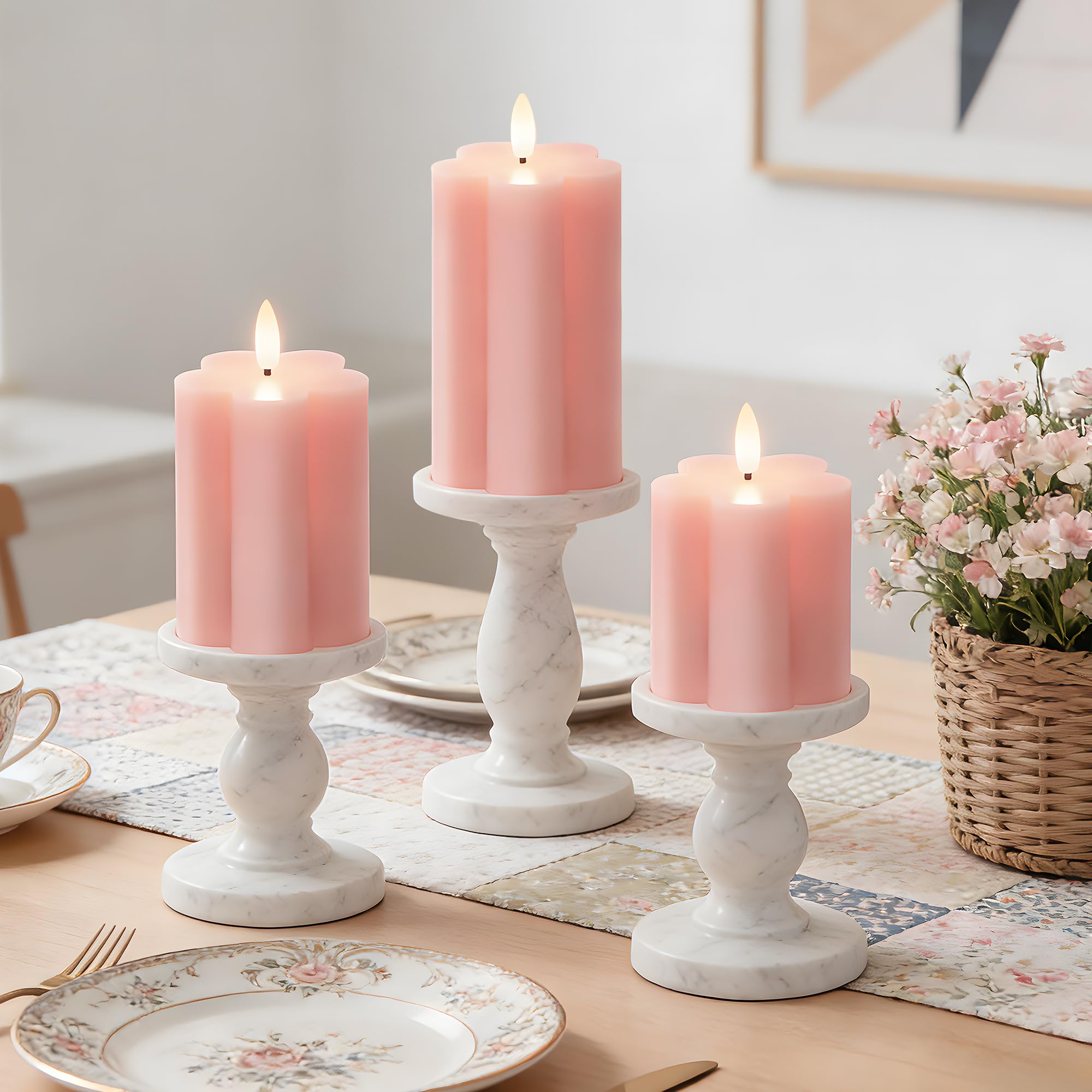 Candele a LED senza fiamma, in vera cera, con timer e telecomando, per uso interno, 7,6 x 10,2 cm, 7,6 x 12,7 cm, 7,6 x 15,2 cm, set da 3 pezzi