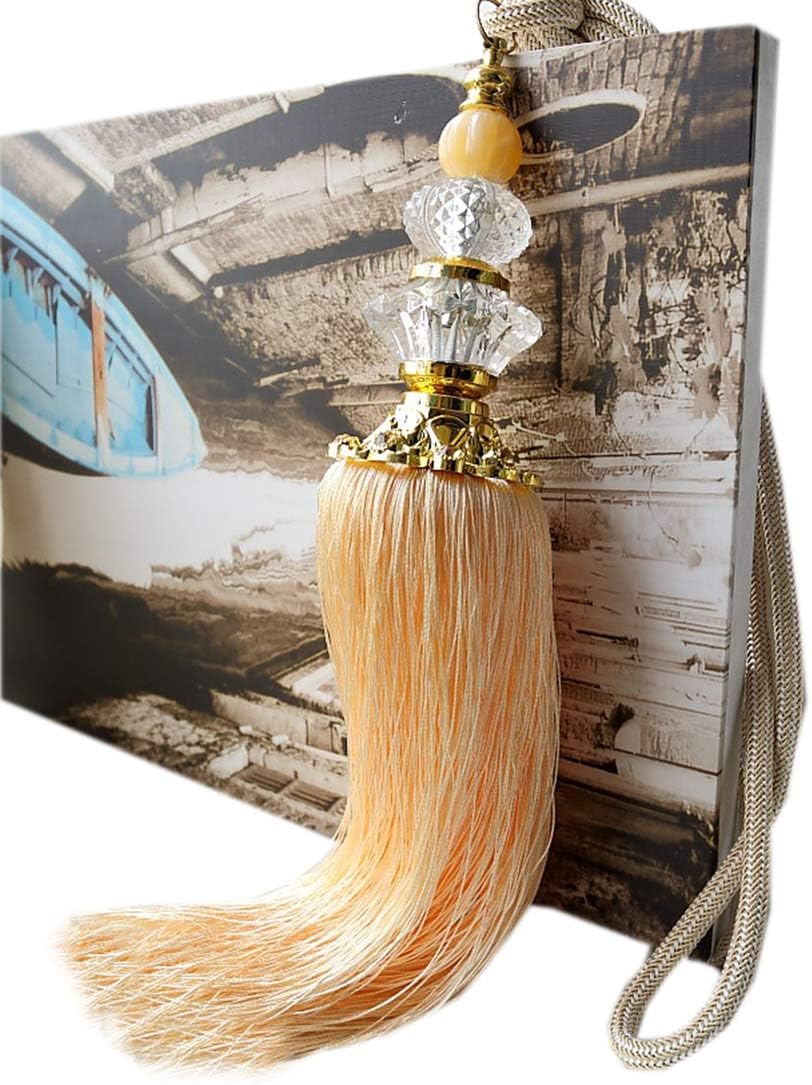 1 Pair Beautiful Crystal Tassels Curtain Tiebacks Holdbacks Buckle Holder Fashion Curtain Tiebacks Rope (Dark Coffee)