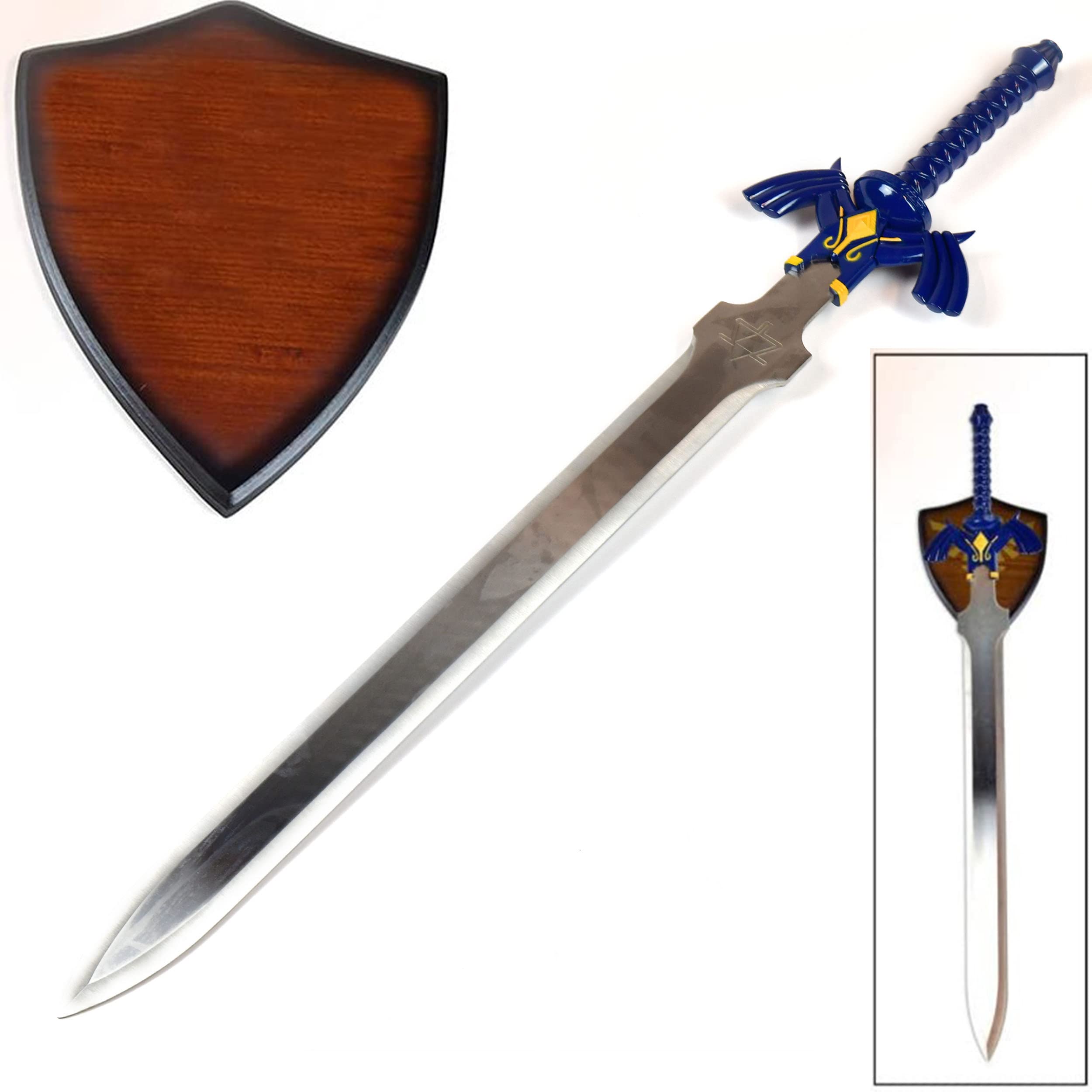Schwert Zelda - Link Hylia Master Schwert, Anime Sword aus Edelstahl mit Scheide, Metall Merch für Zelda Kostüm Cosplay