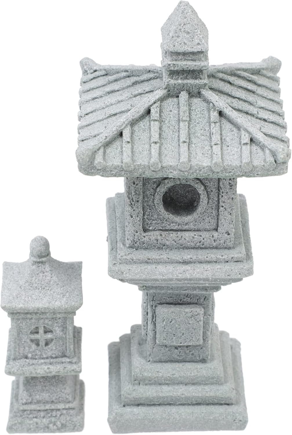 Angoily Mini Pagoda Statue Pagoda Lantern 2pcs Japanese Style Asian Decor Mini Fairy Decor Zen Garden Dollhouse Decoration Patio Micro Landscape Bonsai Decoration