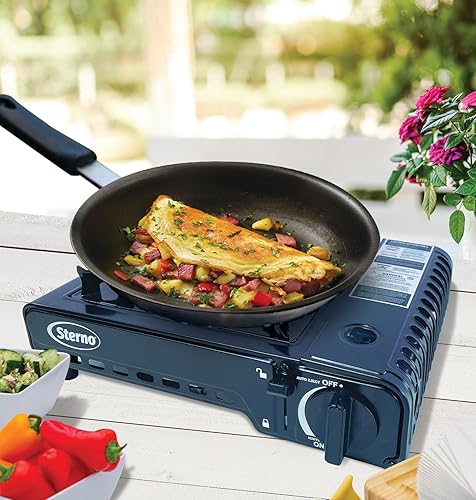 Miniatura 3 de Sterno Portable Butane Stove - 9K10K BTU Single Burner Stove, Outdoor & Indoor Use Butane Gas Burner with Carrying Case - Camping Cooktop for