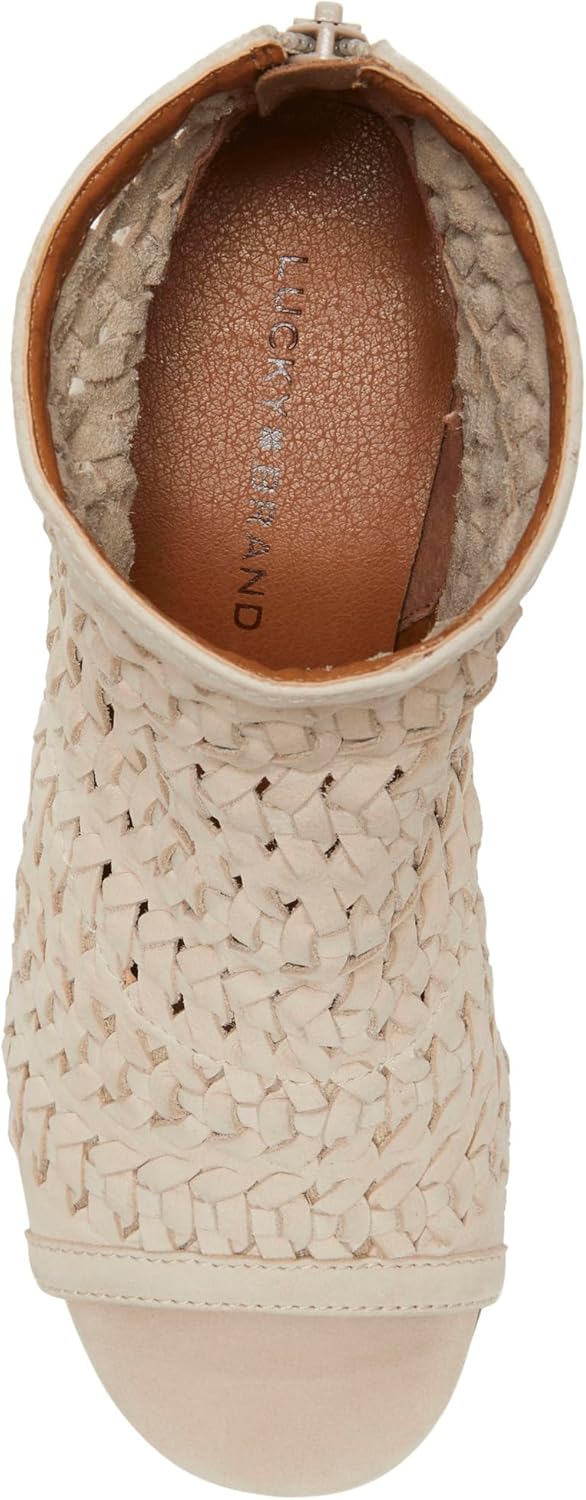 Lucky Brand Women's Mofira Woven Peep Toe Bootie