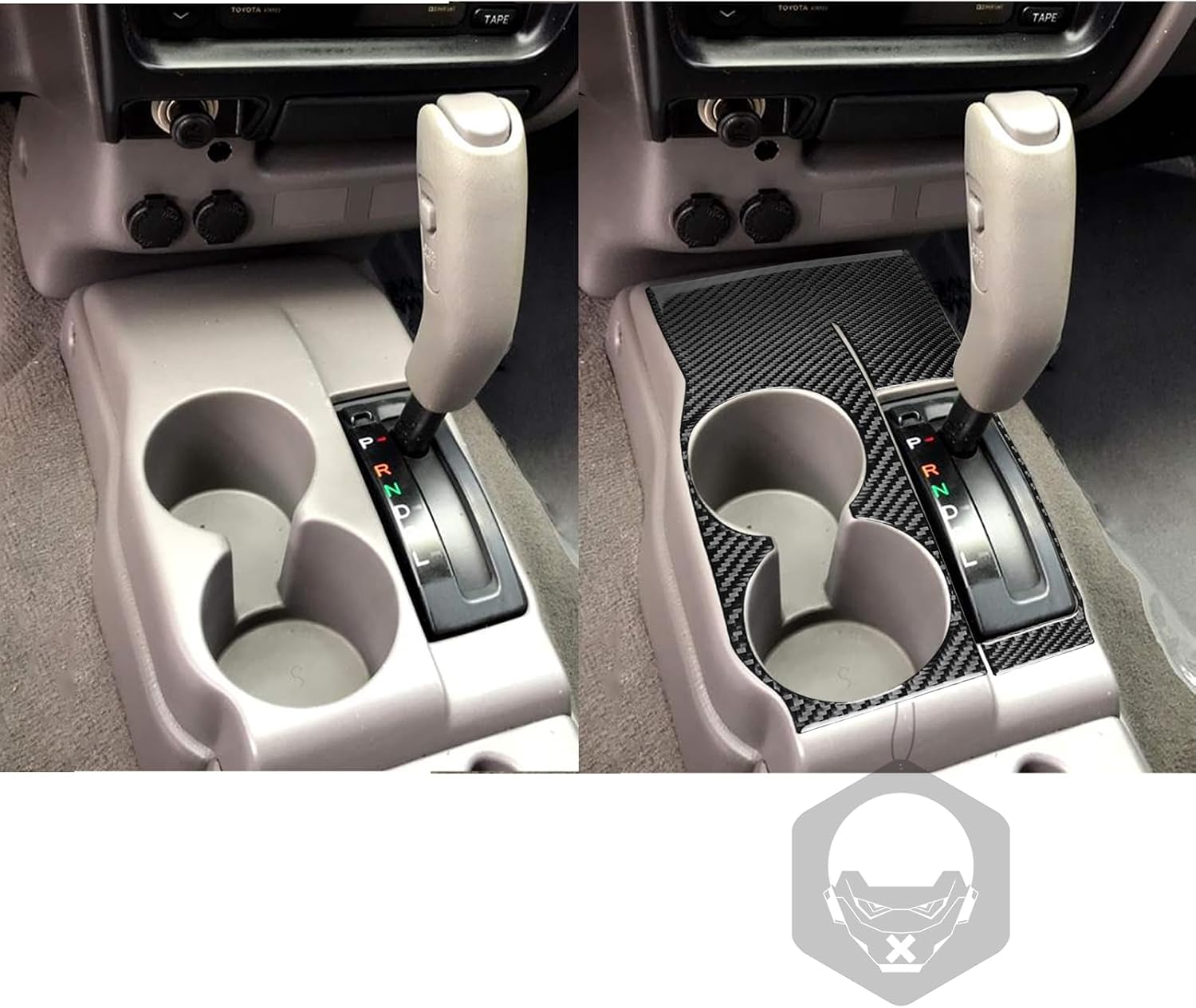 Interior Carbon Fiber Sticker Compatible with Tacoma 2001-2004(Special Edition only) Black (Gear Shift Panel 3pcs)