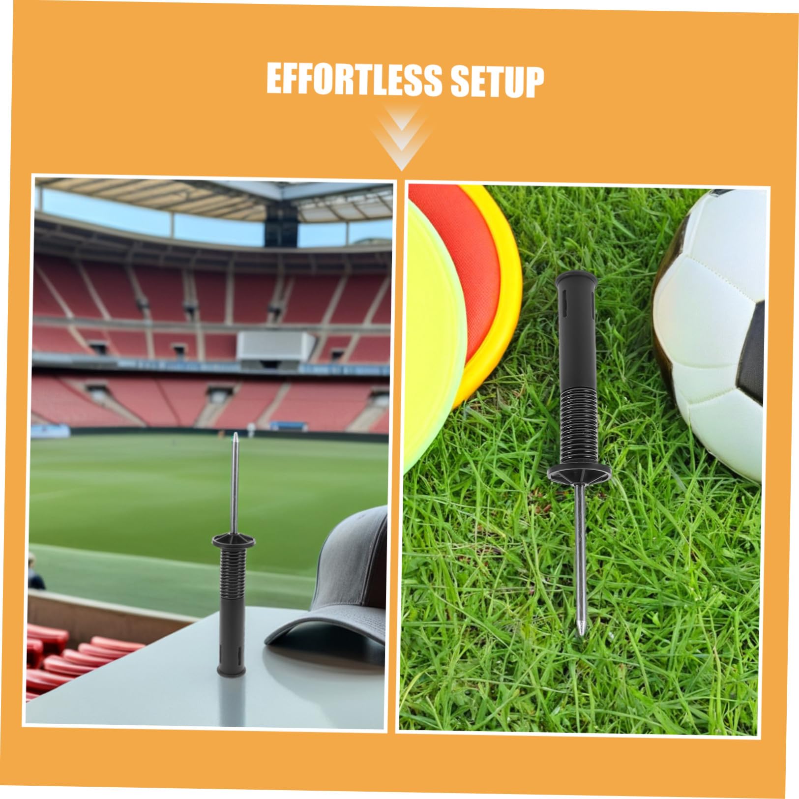 Angoily 4 Piezas Pica de Tierra Base de Resorte para Poste de Bandera de Fútbol, Accesorio de Entrenamiento Instalación Rápida y Alta Visibilidad para Entrenamientos Diarios