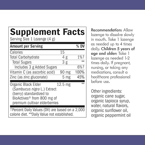 Miniatura 2 de Nature's Way Sambucus Pastillas de zinc con saúco y vitamina C, sabor a menta, 24 pastillas (paquete de 2)