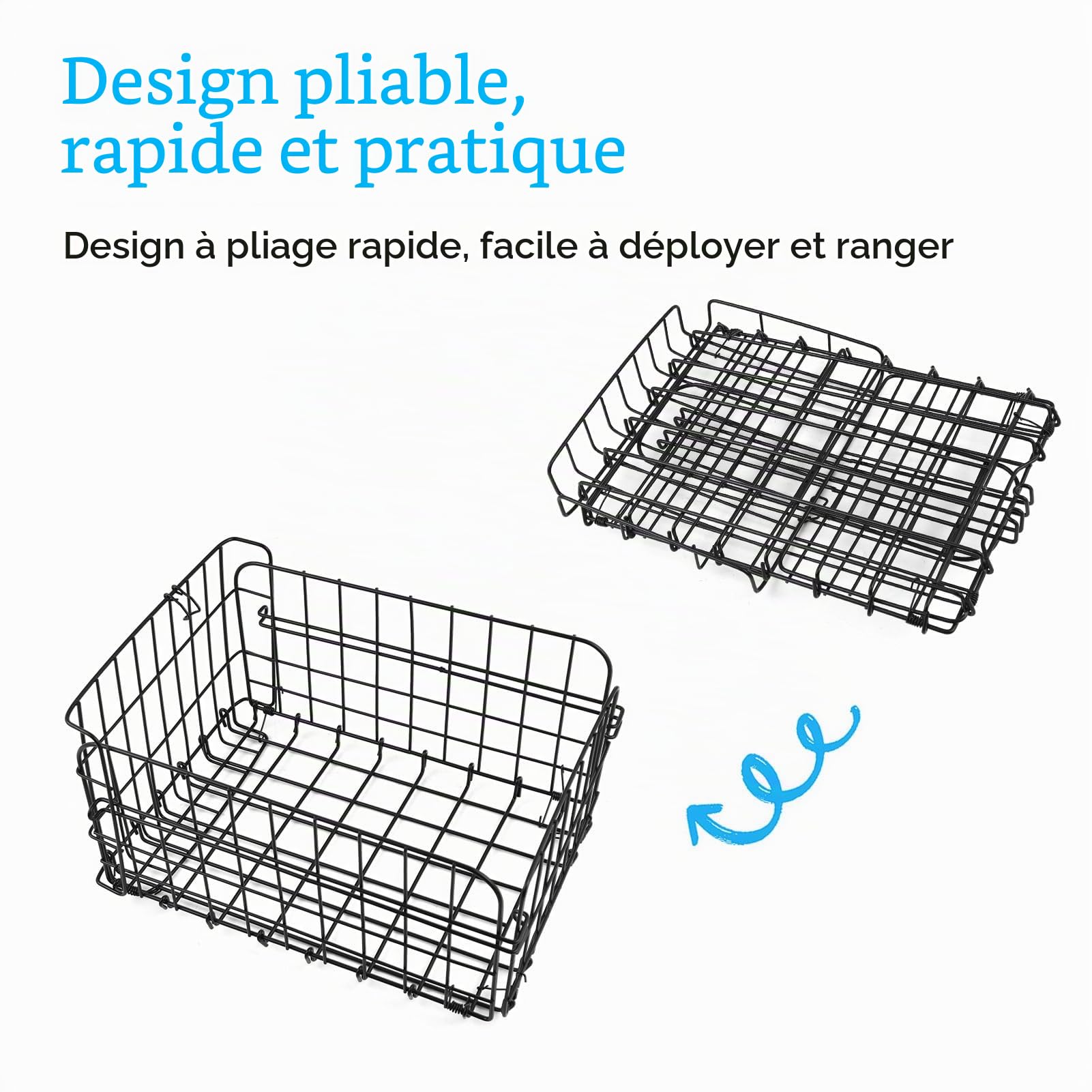 Folding Rear Bike Basket 60L with Removable Liner Bag Rain Cover Net Bag for Carrying Dogs Pets Fruit Grocery