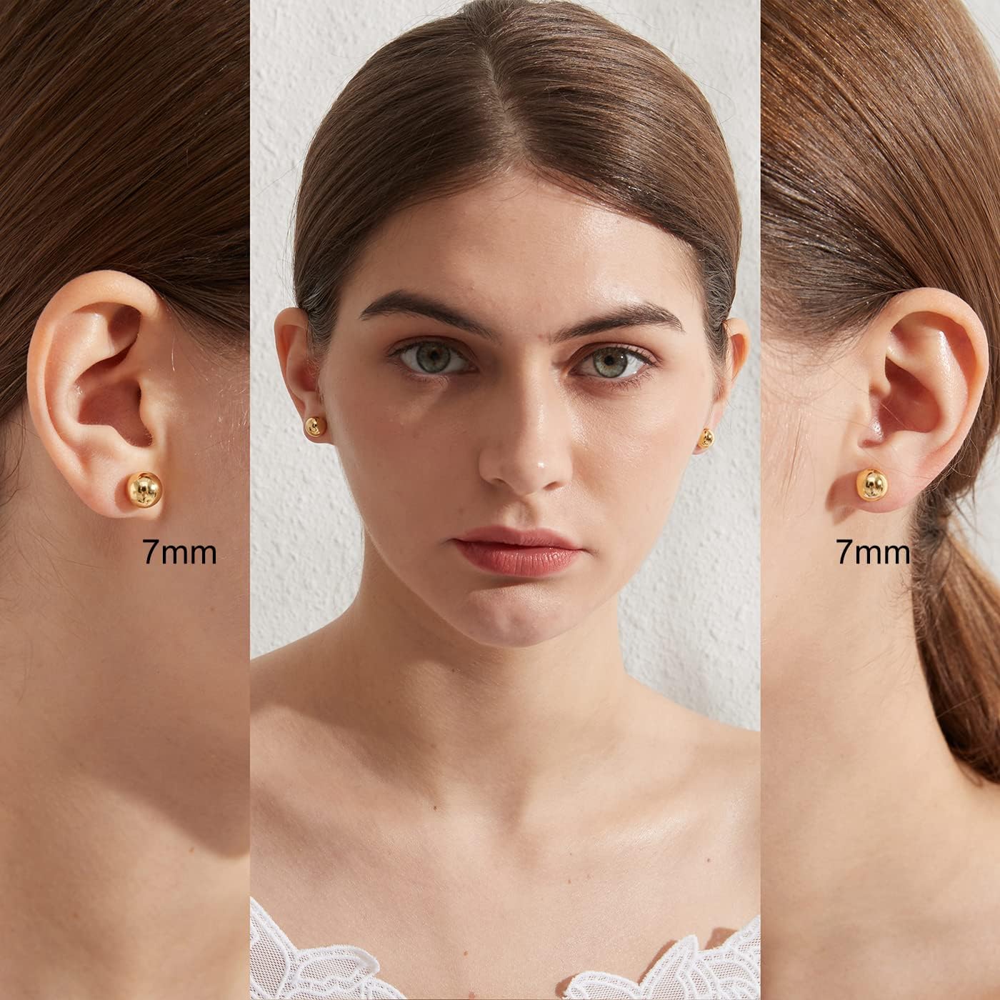 Jiamiaoi Ball Stud Earrings Set Sizes 4mm-10mm,High Polish Finish Ball Studs Hypoallergenic 925 Sterling Silver Stud Earrings for Women Men