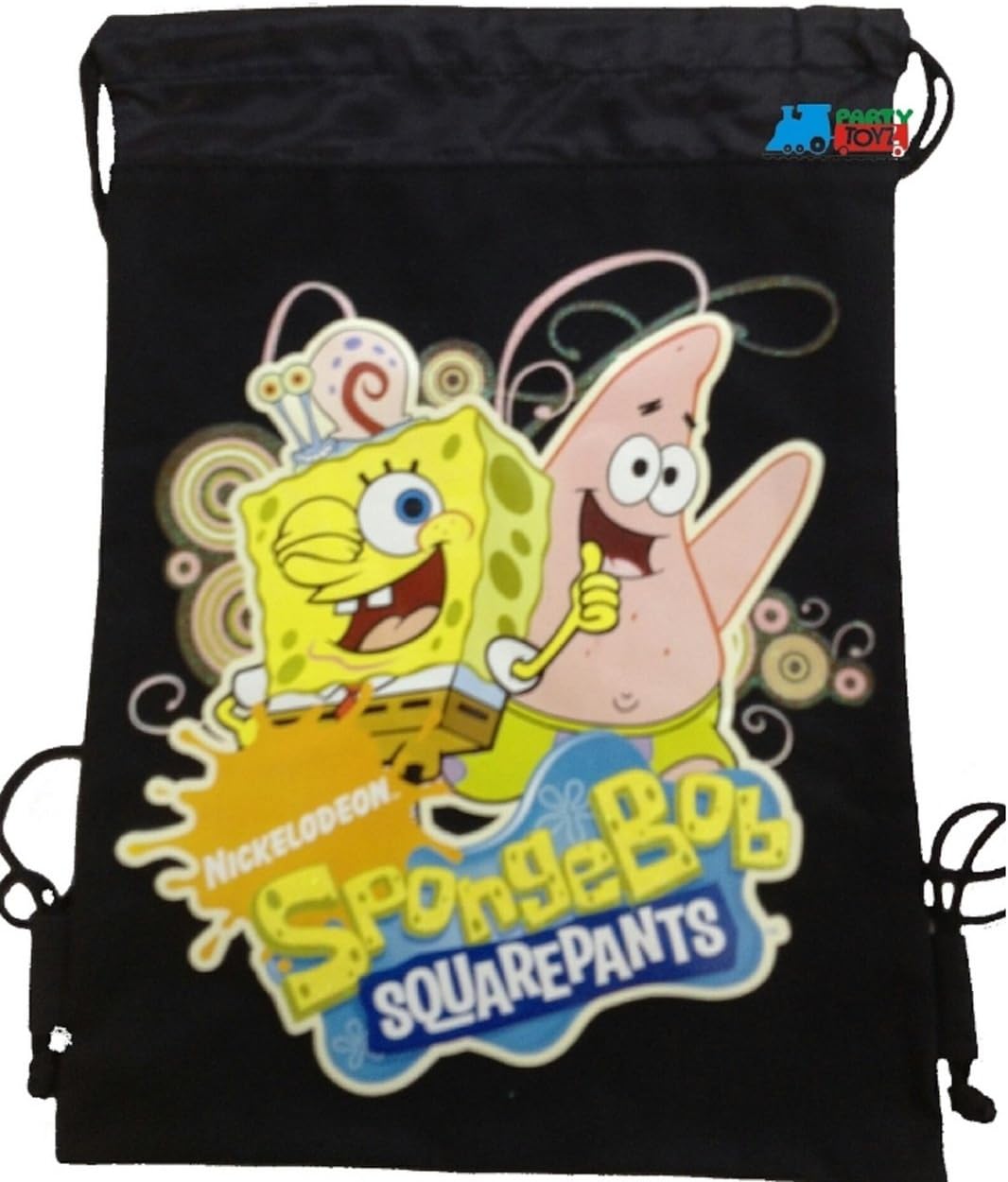 Drawstring Bag - Spongebob Squarepants Black Cloth String Bag