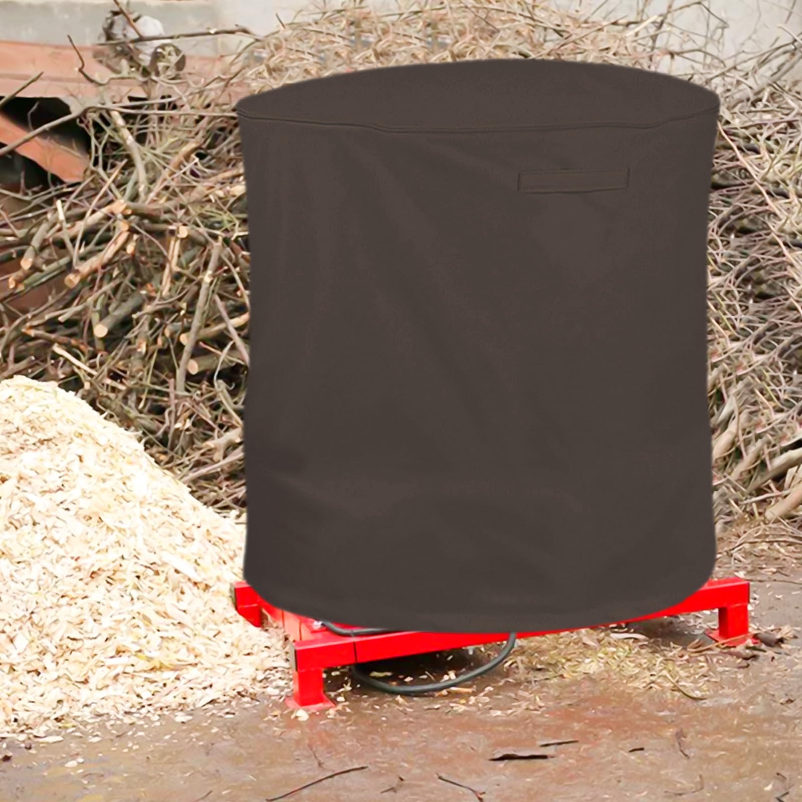Housse de protection imperméable et anti-poussière pour broyeur de bois d'extérieur (café)