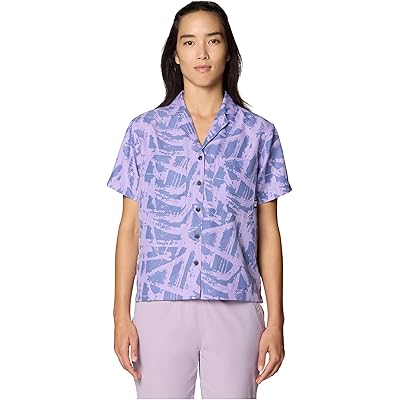 Mountain Hardwear Sun Drift Cooling Short Sleeve Shirt best coast blue brushstrokes print