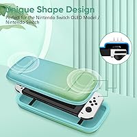 Vista 6 de Fintie Funda de transporte para Nintendo Switch OLED modelo 2021Switch 2017, a prueba de golpes funda protectora rígida bolsa de viaje con 10