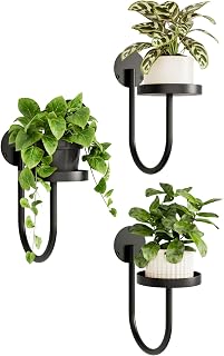 Bamworld Blumenständer Wandmontage 3er Set – U-Form Pflanzenregal aus Metall für kaufen