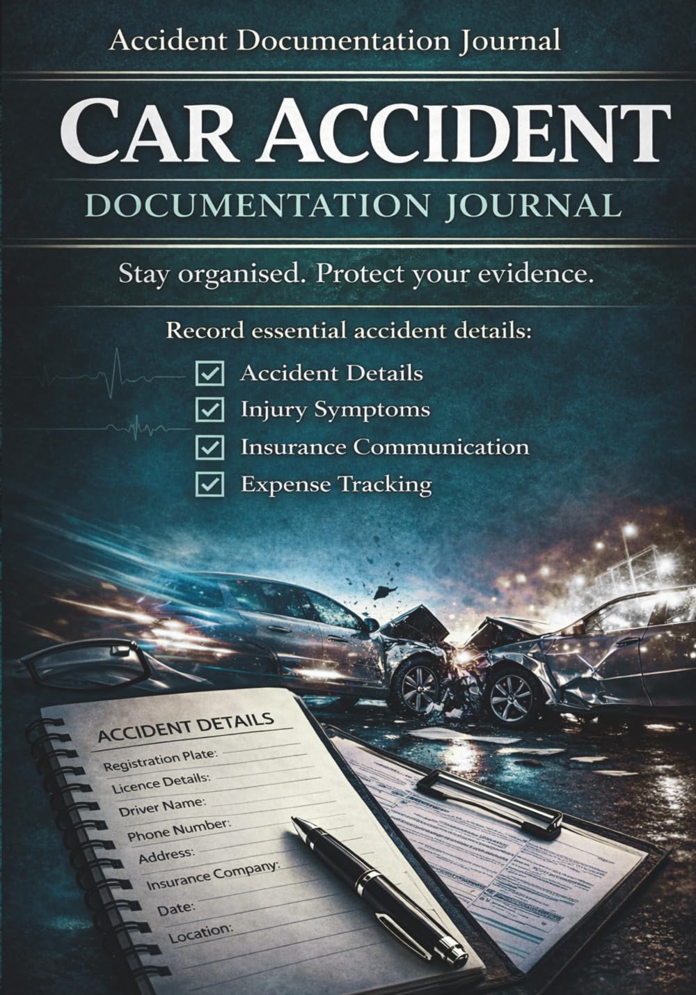 Car Accident Log Book: Vehicle Accident Report Journal to Record Driver Details, Insurance Information, Witnesses, Injuries, Damage and Expense Tracking After a Car Crash