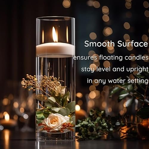 Miniatura 6 de Paquete de 20 velas flotantes sin perfume de 2 pulgadas, velas flotantes blancas para centros de mesa con más de 5 horas de tiempo de combustión,