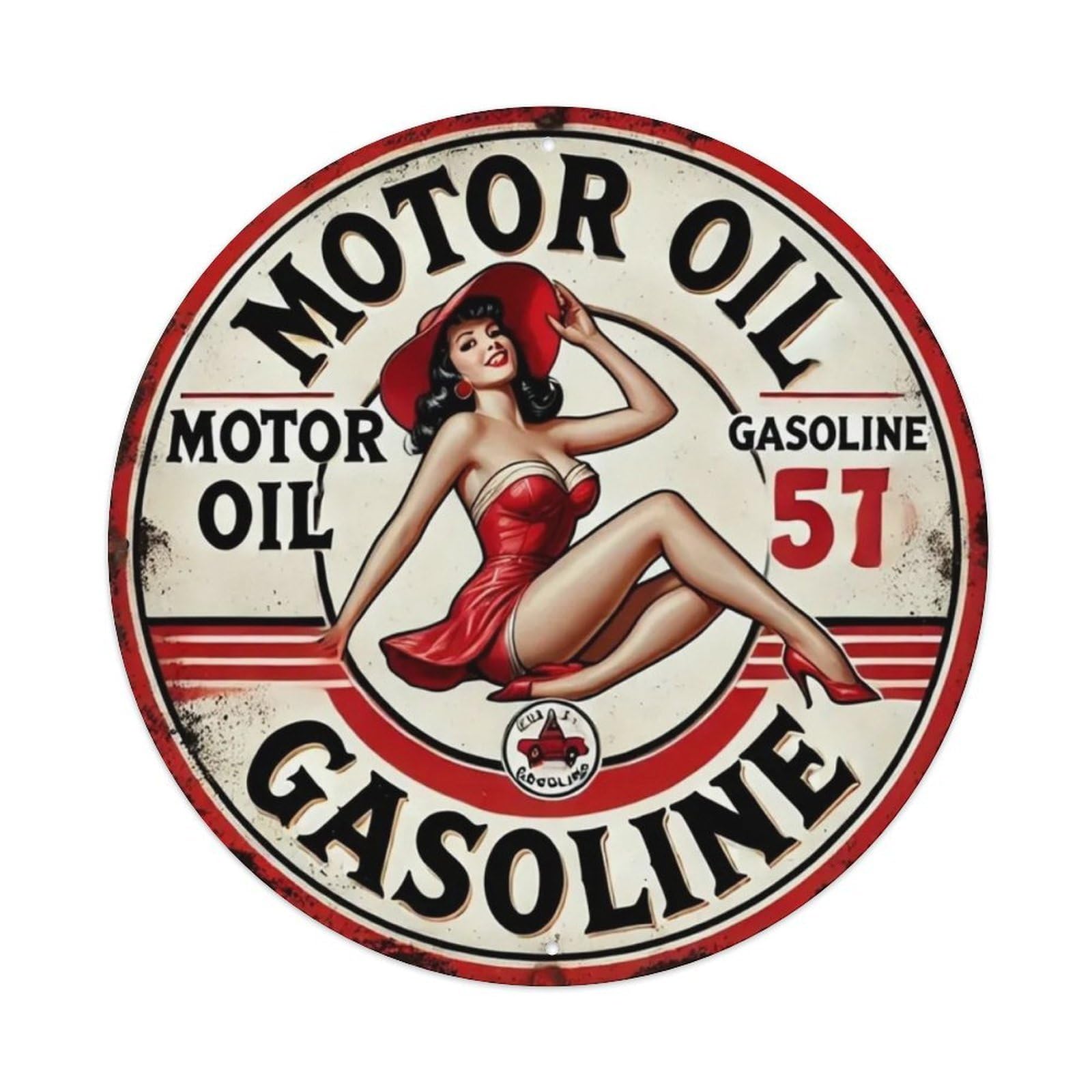 Motor Oil Tin Sign Vintage Style Home Bar Garden Wall Plaque Decor Metal Poster 8x8 Inch
