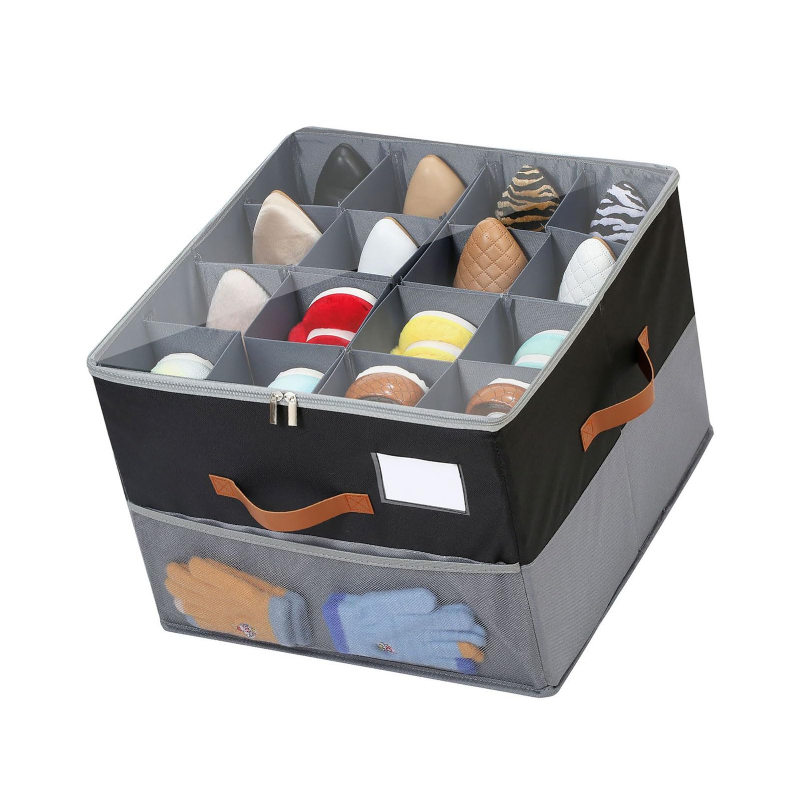 Hsioluted Multipurpose Shoe Storage Bins for Closet Fit 8 16Pairs with Clear Viewing Window and Enhances Handles Designs Large Shoe Containers