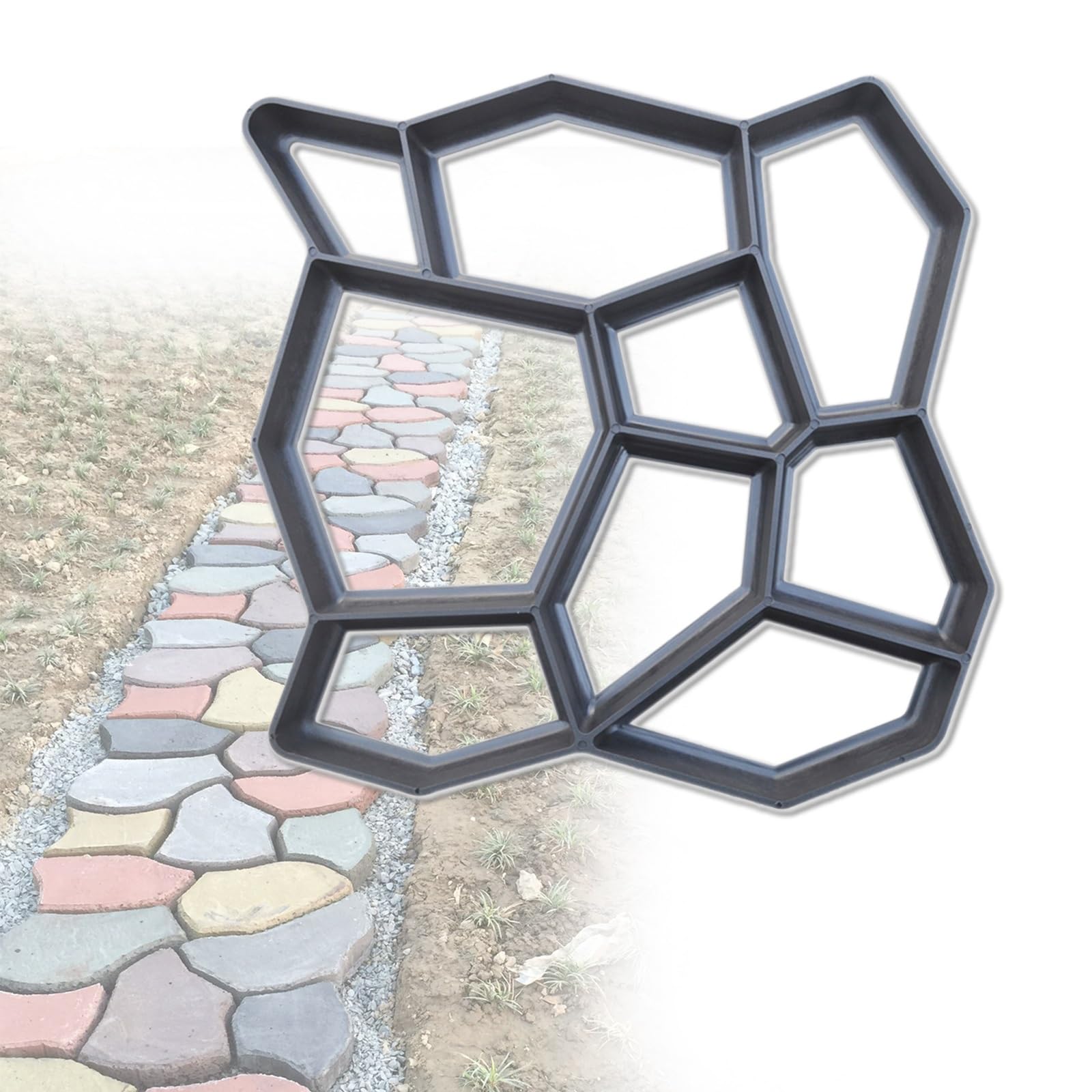 Molde reutilizable para adoquines de hormigón para crear caminos artísticos y pasarelas de jardín, disponible en tamaños de 36/43/50 cm, perfecto para diseño de césped y patio