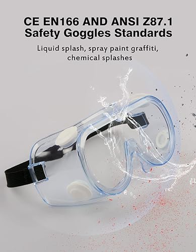 Miniatura 7 de MELASA Gafas de seguridad ANSI Z87.1, gafas de laboratorio protectoras antivaho, gafas de protección ocular