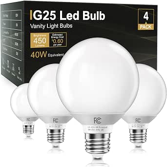 TJOY G25 LED Globe Light Bulbs, Vanity Bulb for Bathroom 40W Equivalent