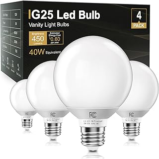 TJOY G25 LED Globe Light Bulbs, Vanity Light Bulb for Bathroom 40W Equiv...