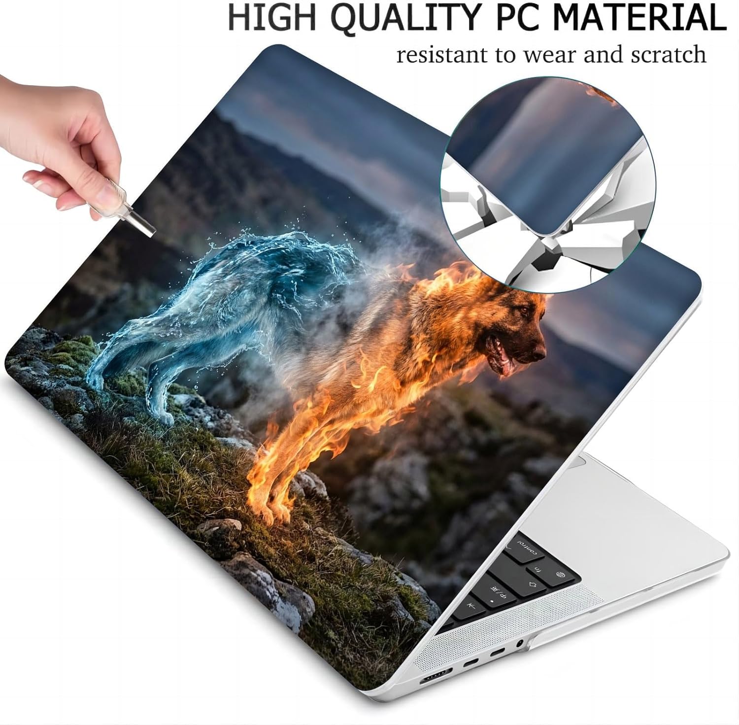 Compatible with MacBook Neo 13-inch, Hard Shell Case with Keyboard Cover and Screen Protector (A3404 A18 Pro chip, 2026 Release) - German Shepherd MC22644