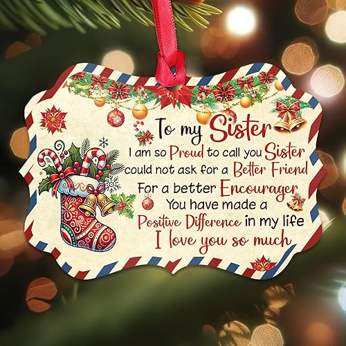 Miniatura 4 de ANQZ1809010Z - Adornos de Navidad 2023, decoraciones para árbol de Navidad, adorno de aluminio con letra "To My Daughter", los mejores regalos para