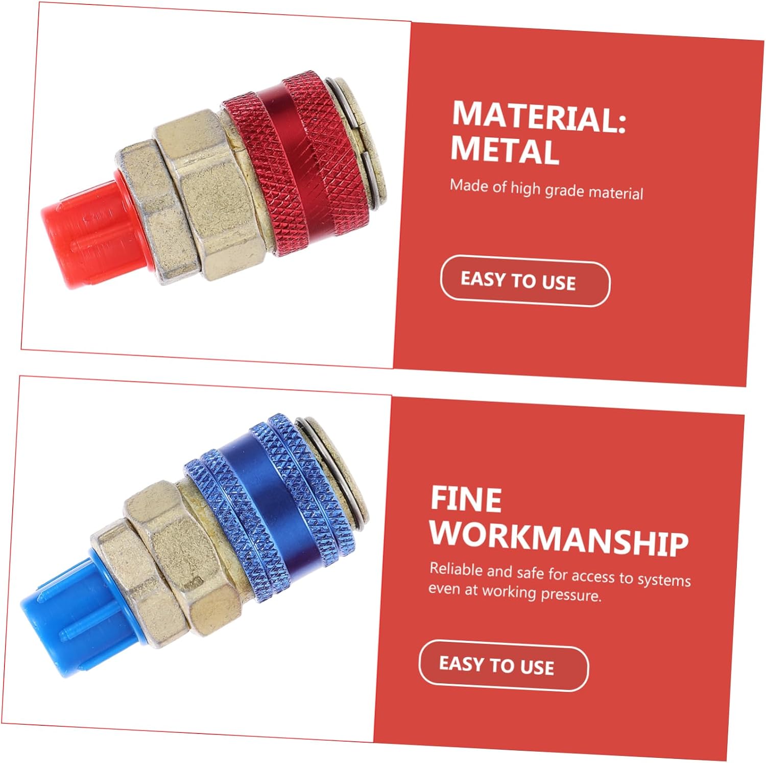 SOLUSTRE 2pcs Manual Coupler Connector Adapter for Car Recharge Automotive Conversion Fitting Easy Installation for Air