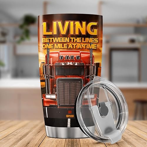 Miniatura 50 de Vaso de café personalizado con datos nutricionales para camionero, taza de viaje con tapa, regalos de cumpleaños de jubilación para hombres, Nombre