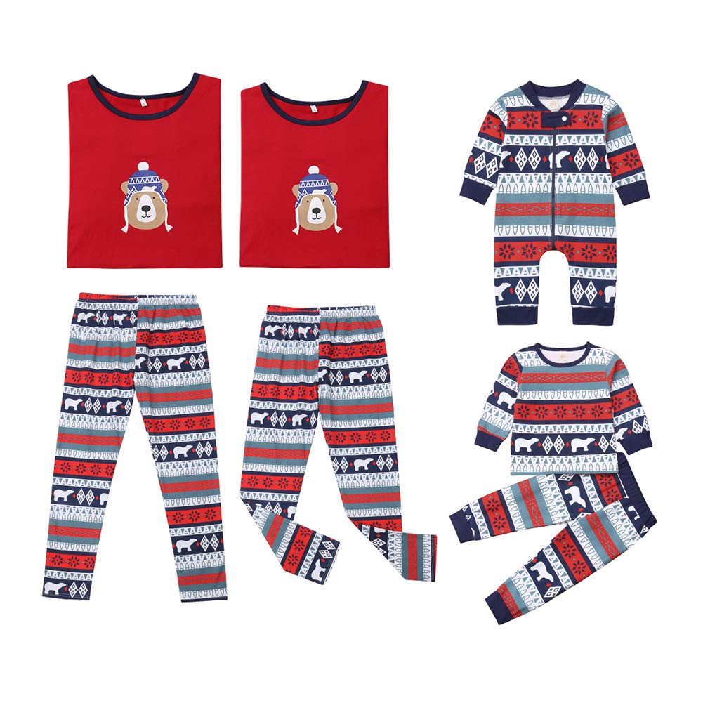 Christmas Mother Father Kids Baby T-Shirt Top+Long Pant 2Pcs Family Matching Pajamas Sets Outfit