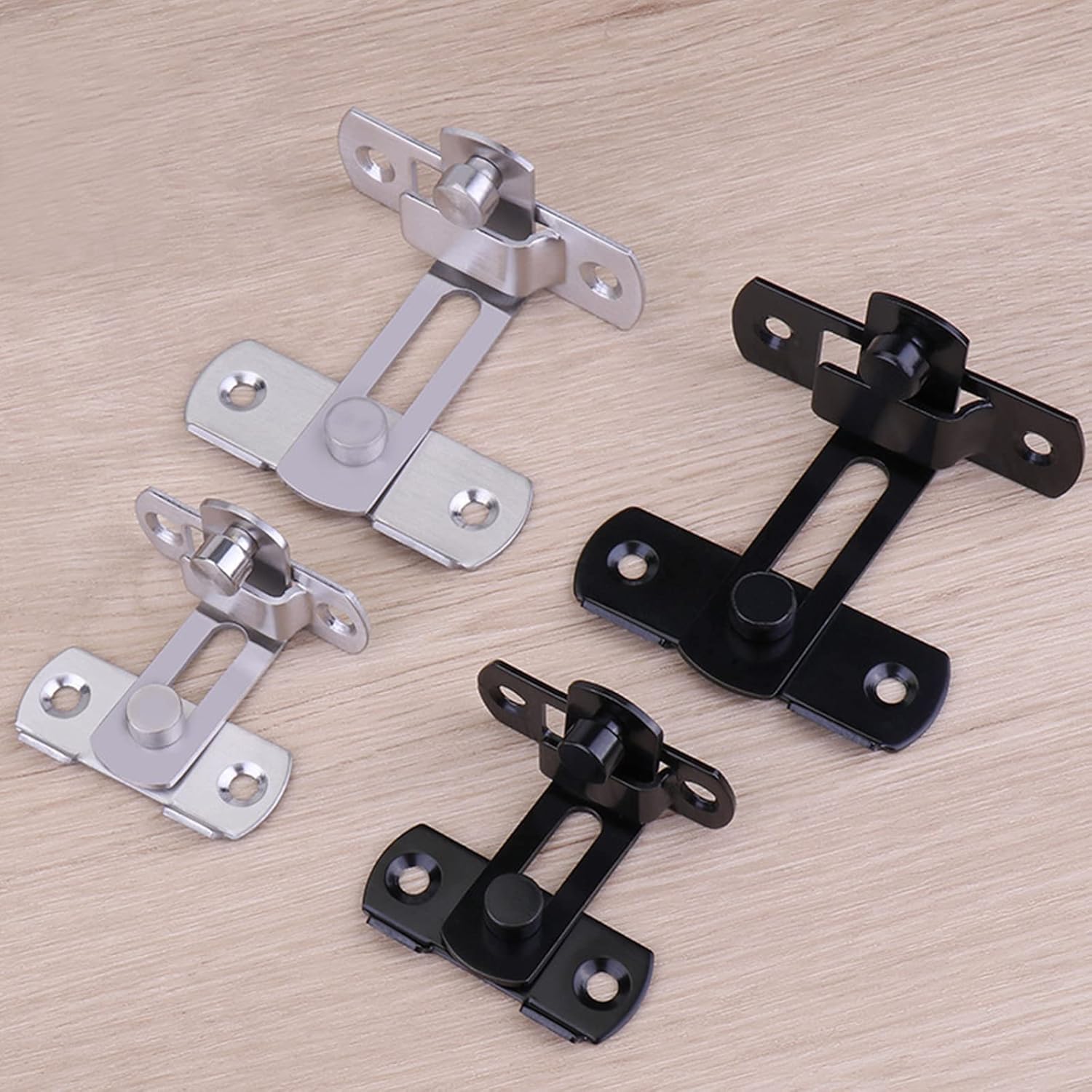 2 x Barn Door Lock Replacement Stainless Steel Interior Anti-theft Door Buckle HASP Easily Inst