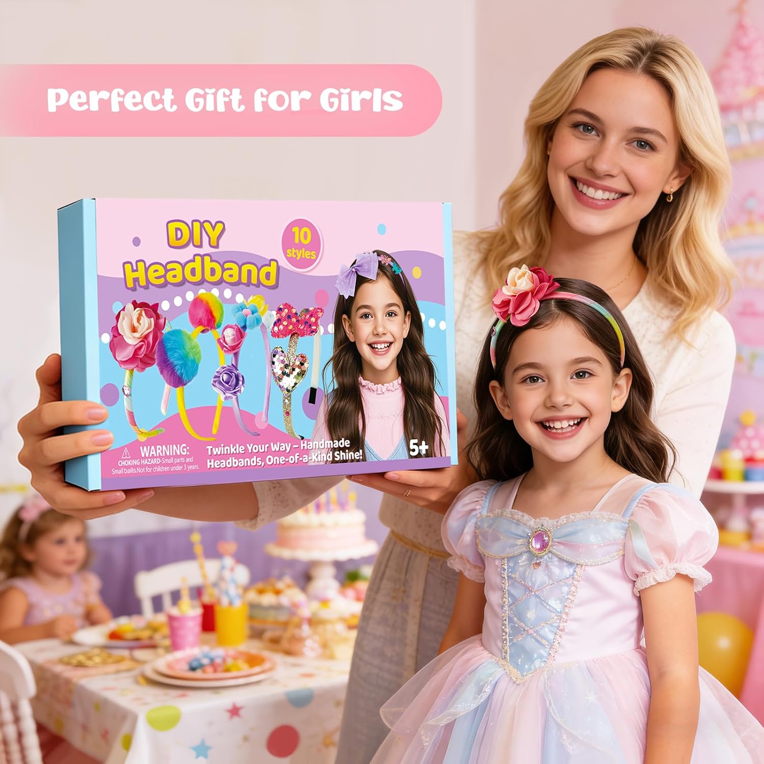 DIY Headband Making Kit, Hair Accessories Kit for Girls, Arts and Craft Kit | Summer Crafts Activity, Make Your Own Headbands, Birthday Gift for Girls Age 4-8