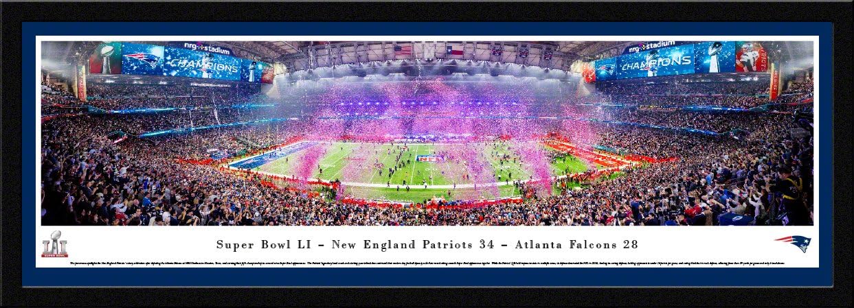 Super Bowl 2017 Champions - New England Patriots - NFL Panoramic Poster and Wall Décor by Blakeway Panoramas