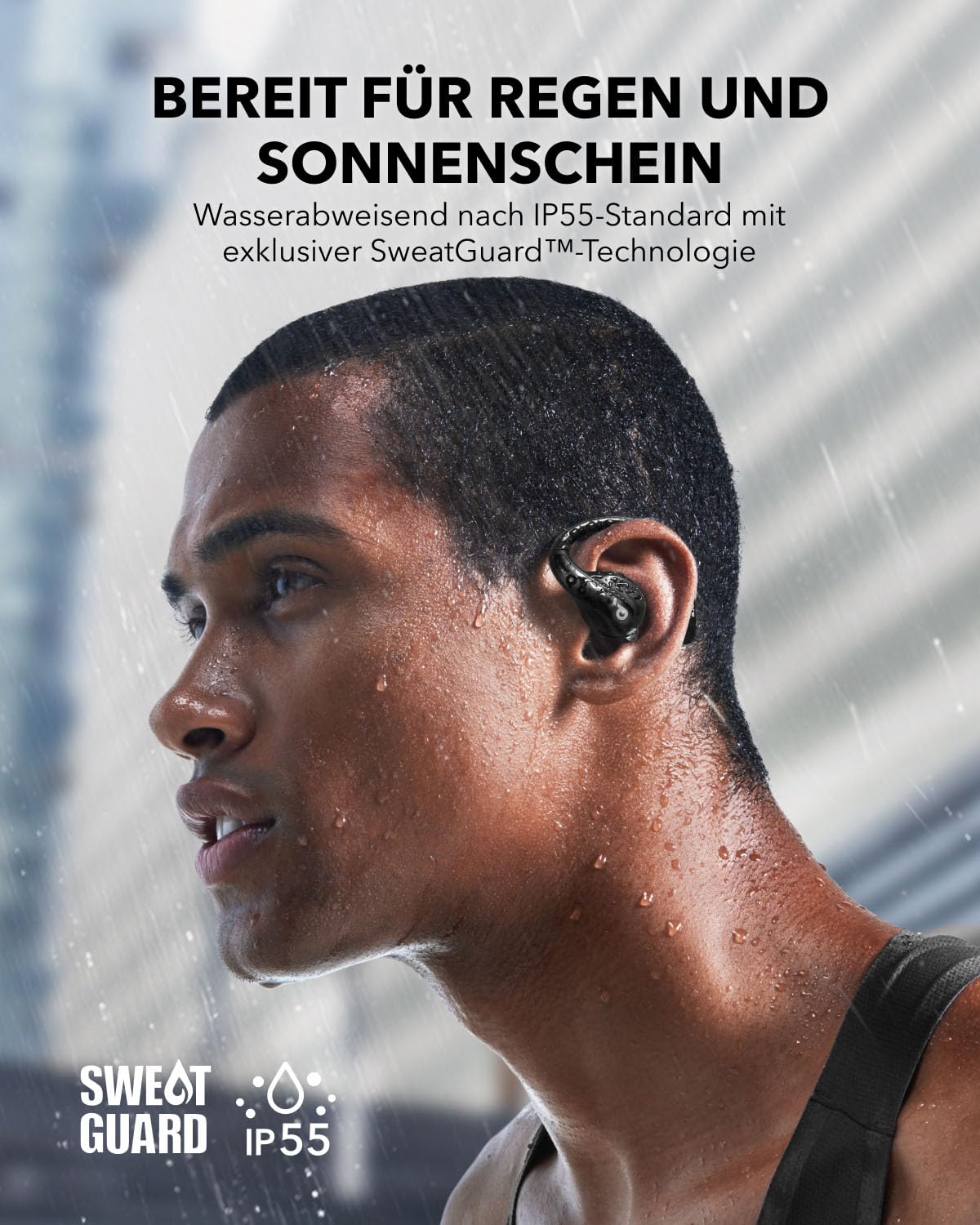 soundcore by Anker AeroFit Pro Open-Ear Kopfhörer, Ultra leicht, Bequem, Ergonomisches Design, Intensiver Sound LDAC, Bluetooth 5.3, IPX5 Wasserschutz, 46h Akku, App, Kabellos