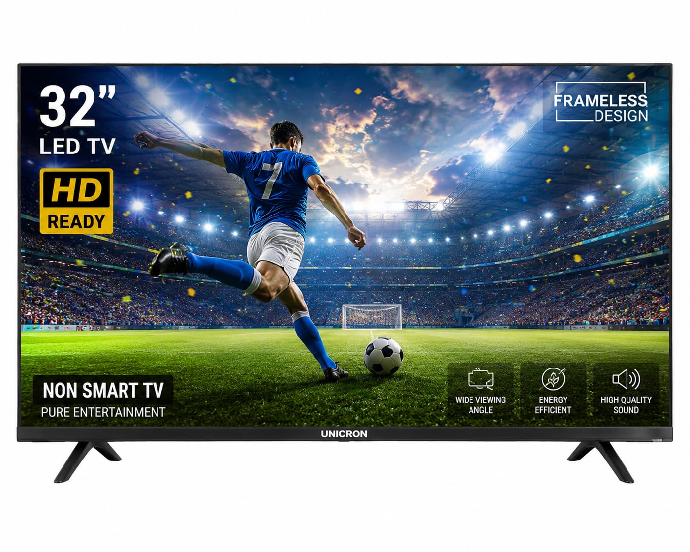 UNICRON 32 Inch LED TV Frameless | Non SMART TV | HD Ready Display | HDMI, USB Connectivity | Non-Smart Television for Home | Premium-image-4