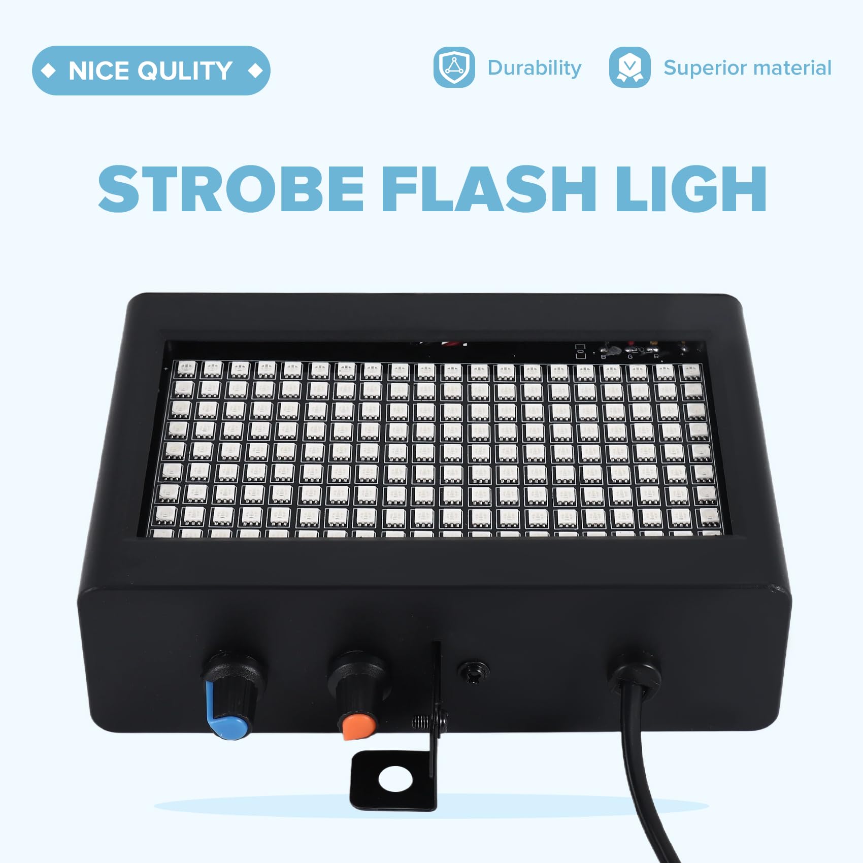 180 Leds Luz Estroboscópica de Flash Portátil 35W RGB Control de Sonido Remoto Velocidad Estroboscópica Ajustable para Barra del Disco de La Etapa Club Fiesta (Enchufe de La UE)
