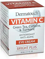DERMATOUCH Creme para os olhos com vitamina C com chá verde, cafeína e açafrão, 50 ml - Feito nos EUA