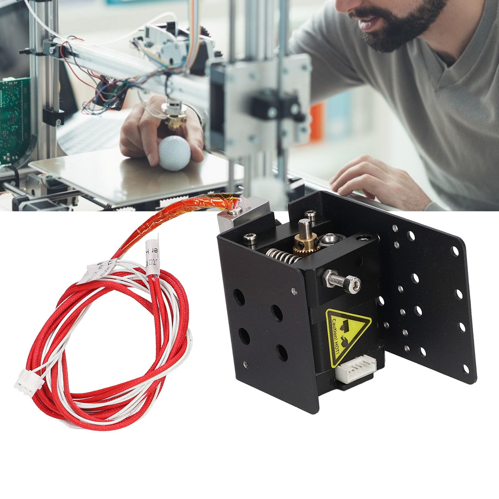 Estrusore Hot End per Stampante 3D Anet A8 PLUS con Motore Passo-passo 42 Testina Ugello 0,4 Mm per ABS PLA, Riscaldatore 24 V 40 W
