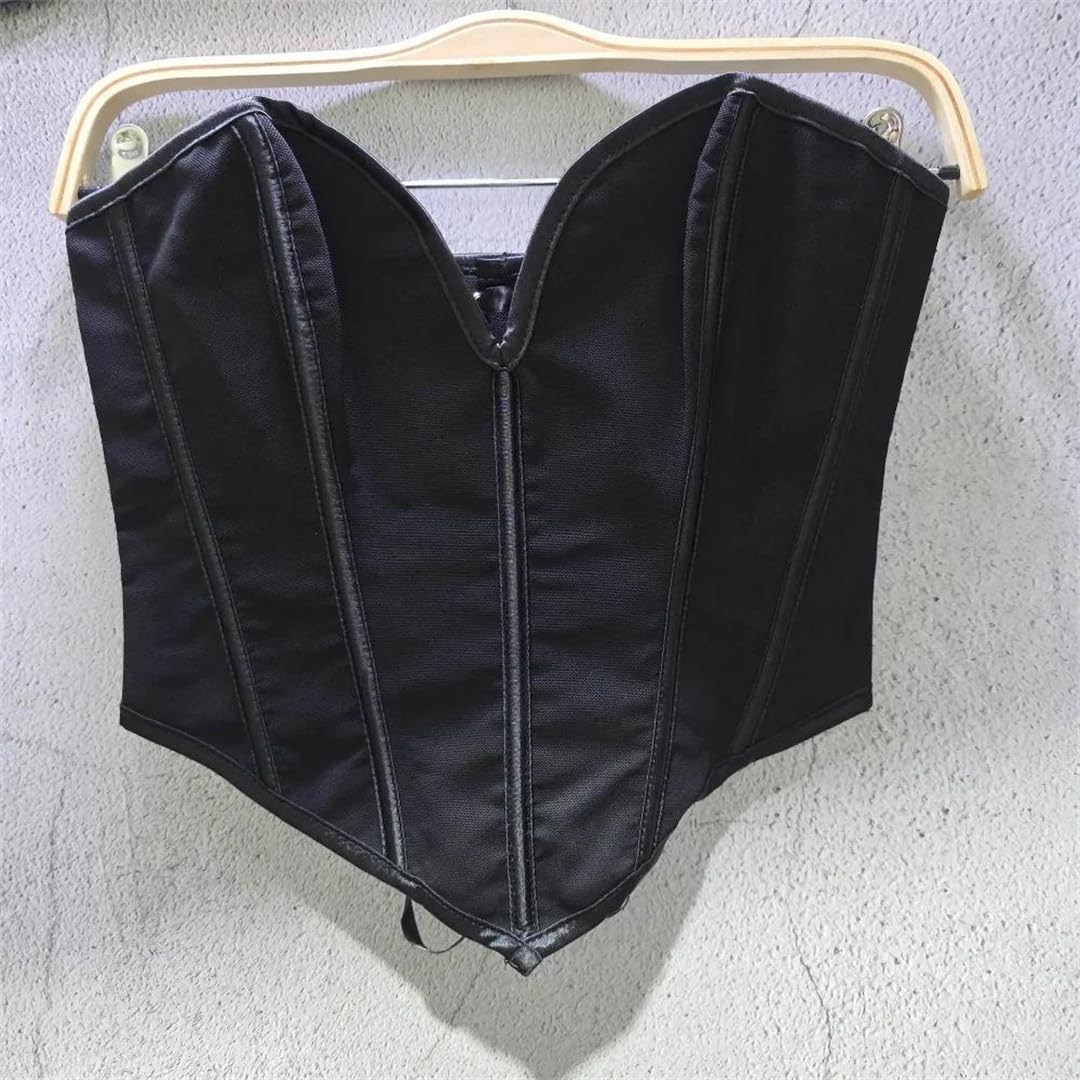 Yeuyyben Corsetto da donna crop top senza maniche moda party club palcoscenico performance slim fit bustier canotta