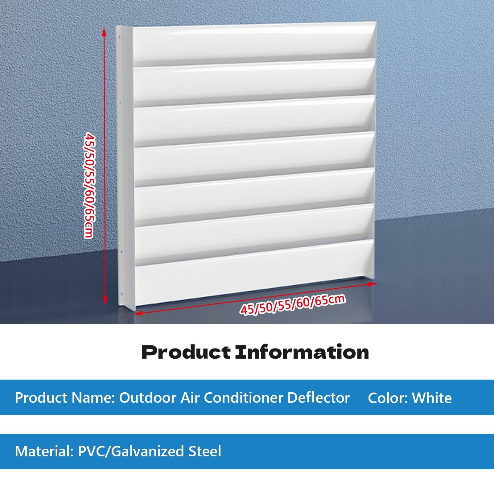 Déflecteur de Vent Externe pour climatiseur, Protection du condenseur, écran de Ventilation extérieur en Acier galvanisé, Accessoire de Ventilation Efficace pour systèmes de Chauffage, Venti